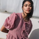ROSEMARY bow tie linen dress
