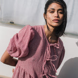 ROSEMARY bow tie linen dress (Light Weight Linen)