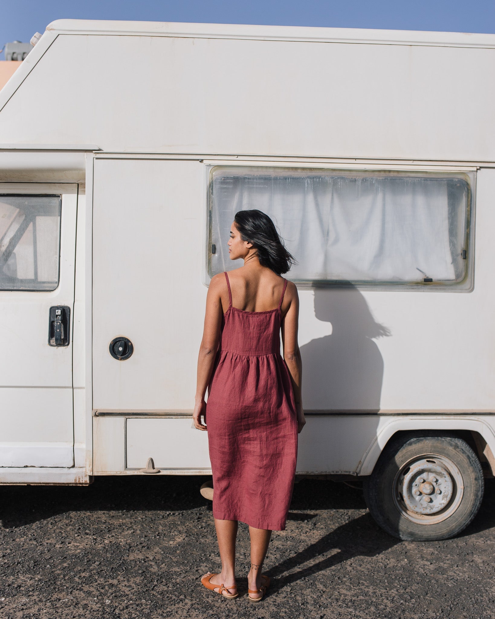 SARAH button down slip linen dress - notPERFECTLINEN