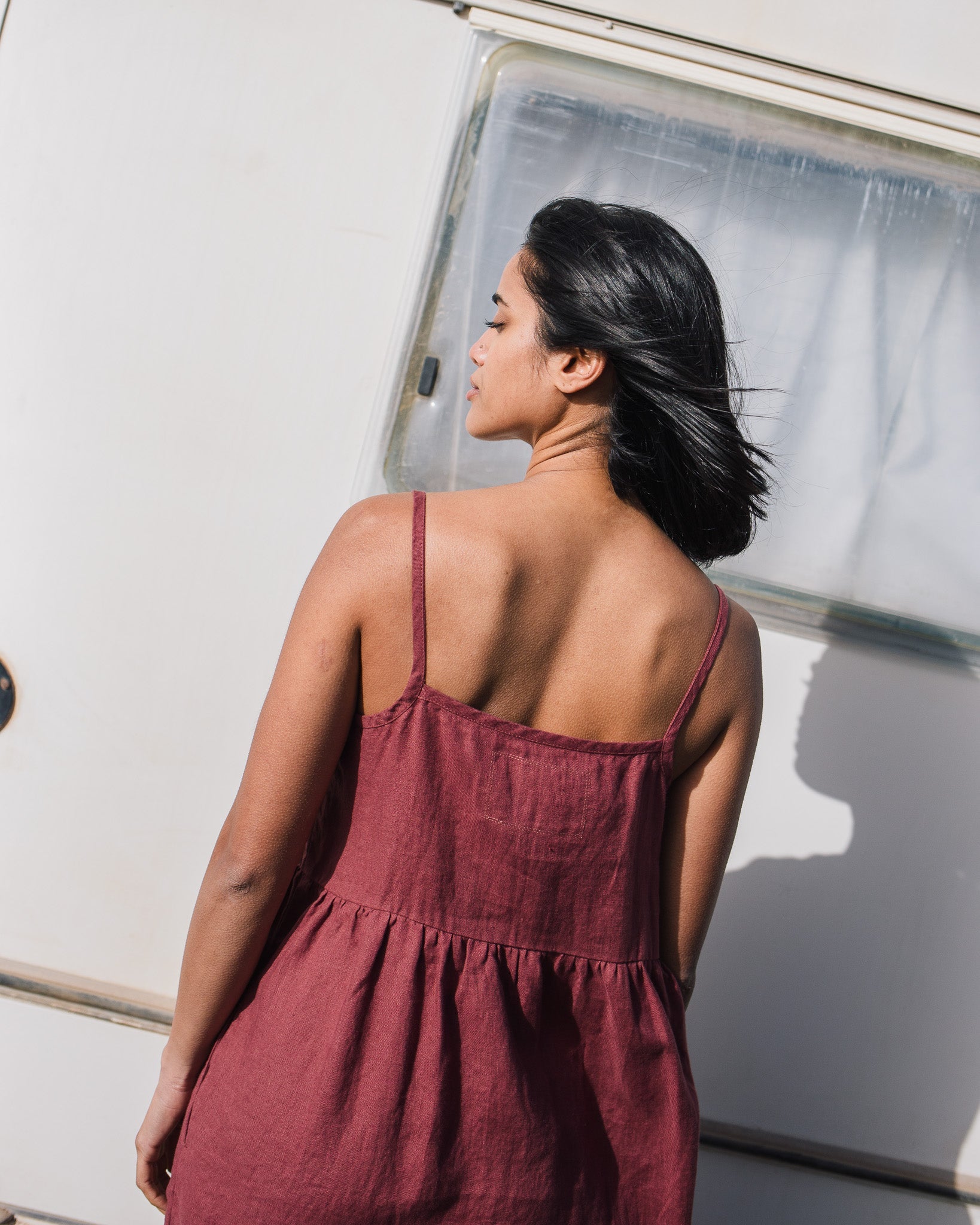 SARAH button down slip linen dress - notPERFECTLINEN