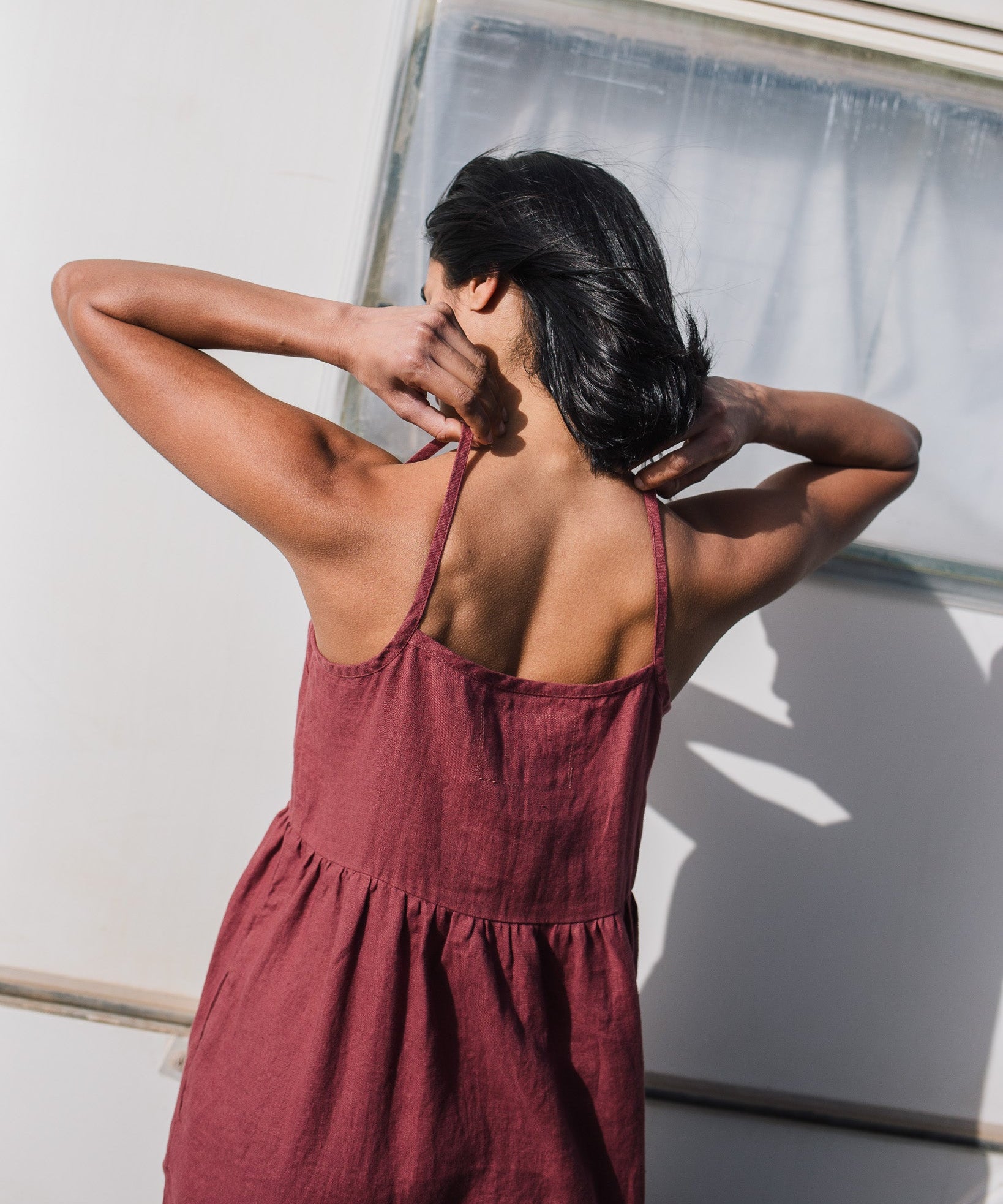 SARAH button down slip linen dress - notPERFECTLINEN