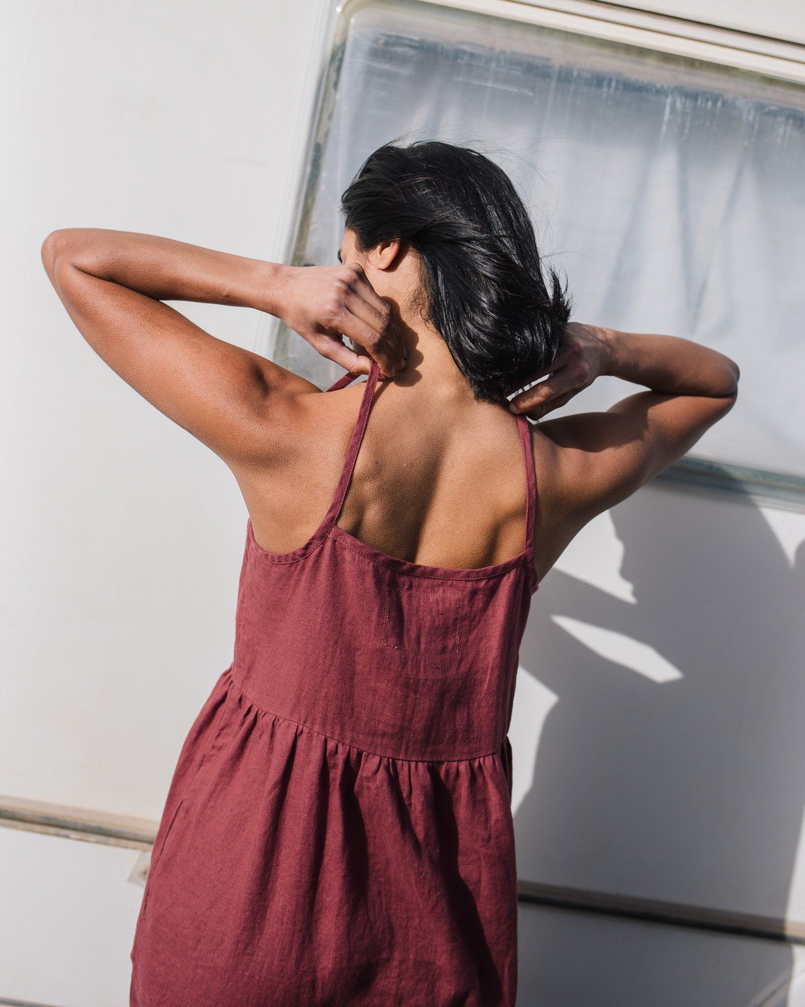 SARAH button down slip linen dress - notPERFECTLINEN
