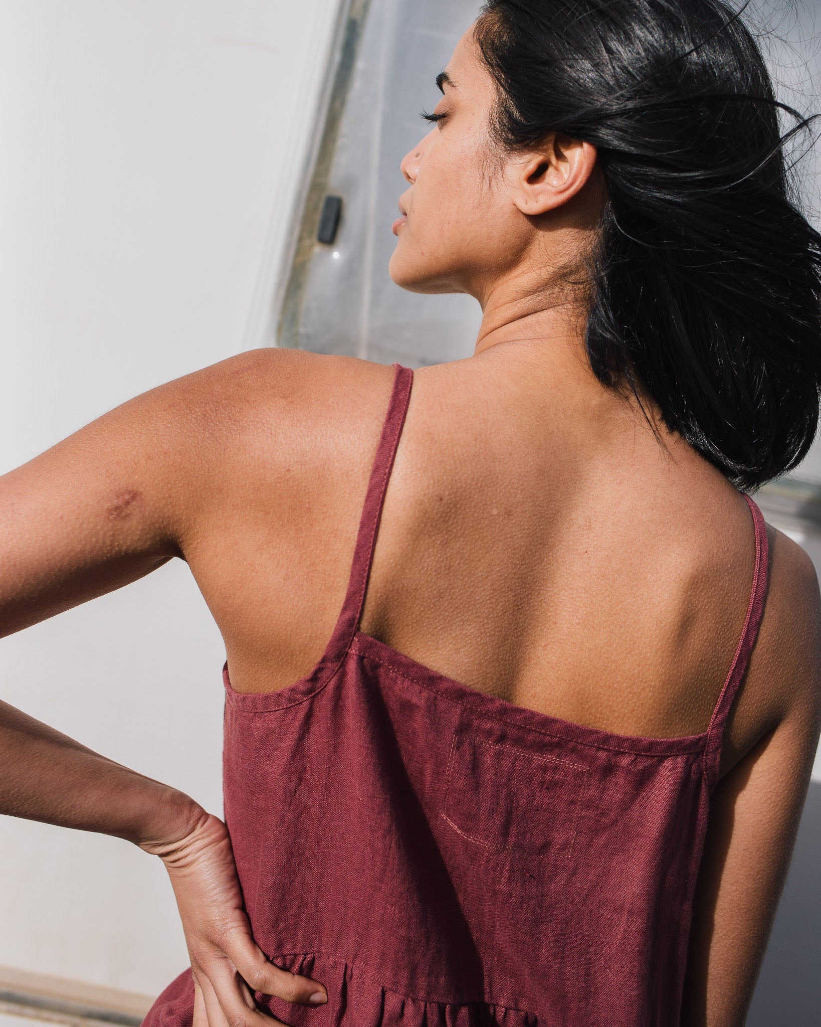 SARAH button down slip linen dress - notPERFECTLINEN