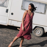 SARAH button down slip linen dress