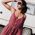 SARAH button down slip linen dress - notPERFECTLINEN