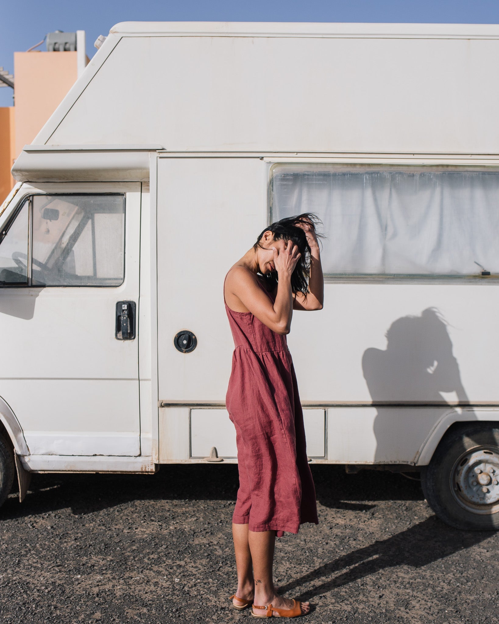 SARAH button down slip linen dress - notPERFECTLINEN