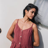 SARAH button down slip linen dress - notPERFECTLINEN