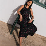 CU: Customized NAPA long linen dress (Size: L; Color: Grape Wine)
