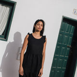 R: PARATY tiered midi linen dress (Size: M; Color: Indigo)