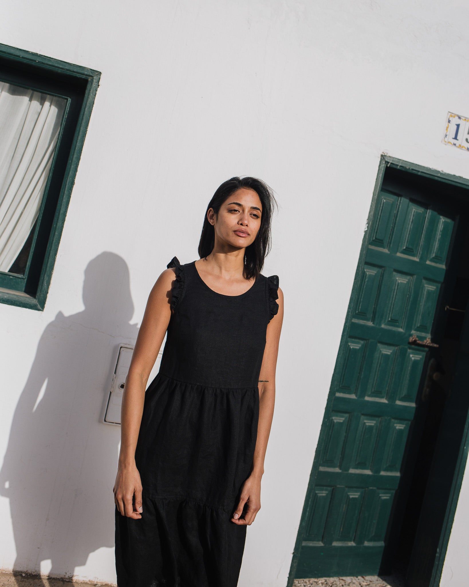 PARATY tiered midi linen dress - notperfectlinen