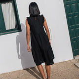 PARATY tiered midi linen dress - notperfectlinen