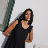 PARATY tiered midi linen dress - notperfectlinen