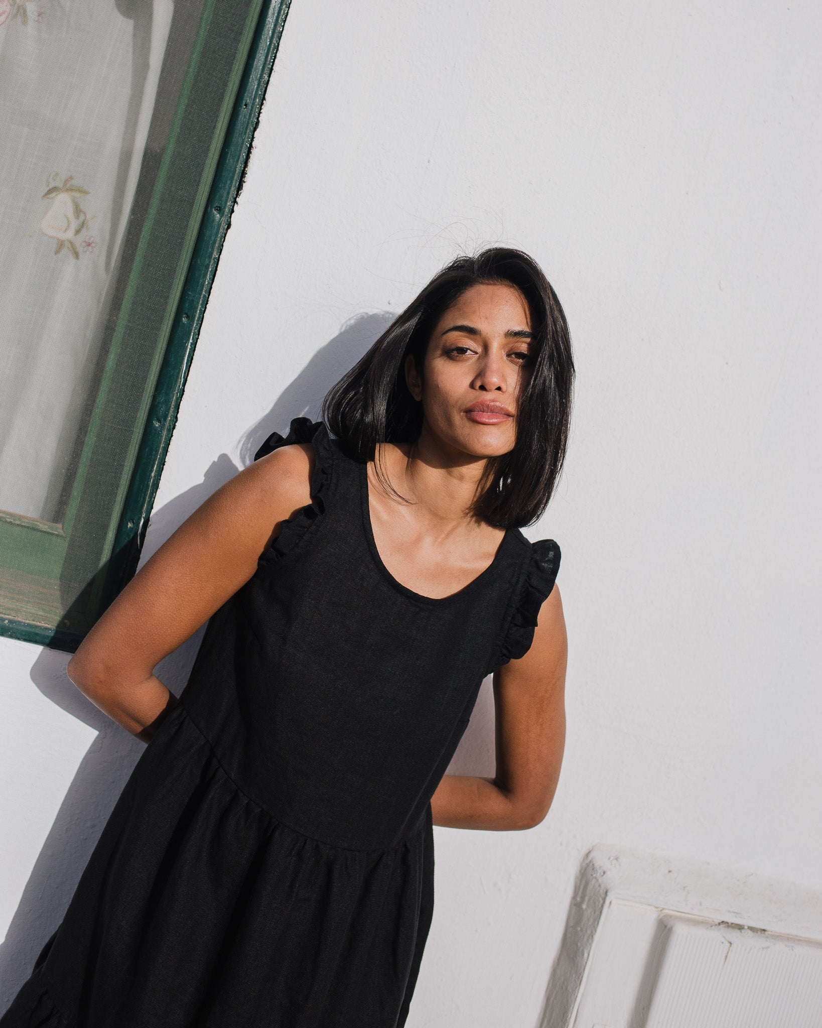 PARATY tiered midi linen dress - notperfectlinen