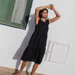 PARATY tiered midi linen dress - notperfectlinen