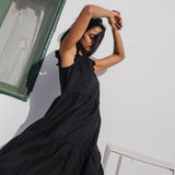 PARATY tiered midi linen dress - notperfectlinen