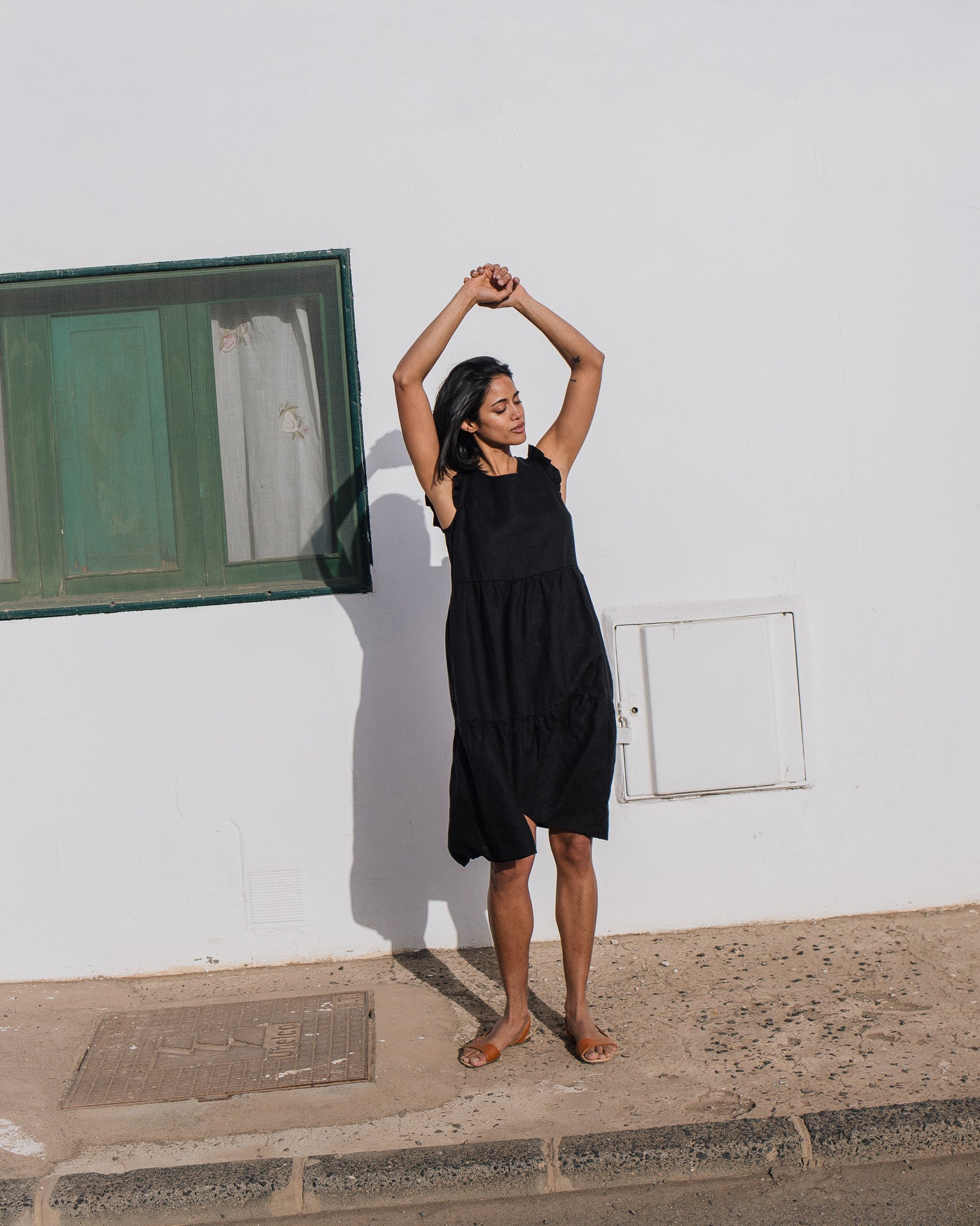 PARATY tiered midi linen dress - notperfectlinen