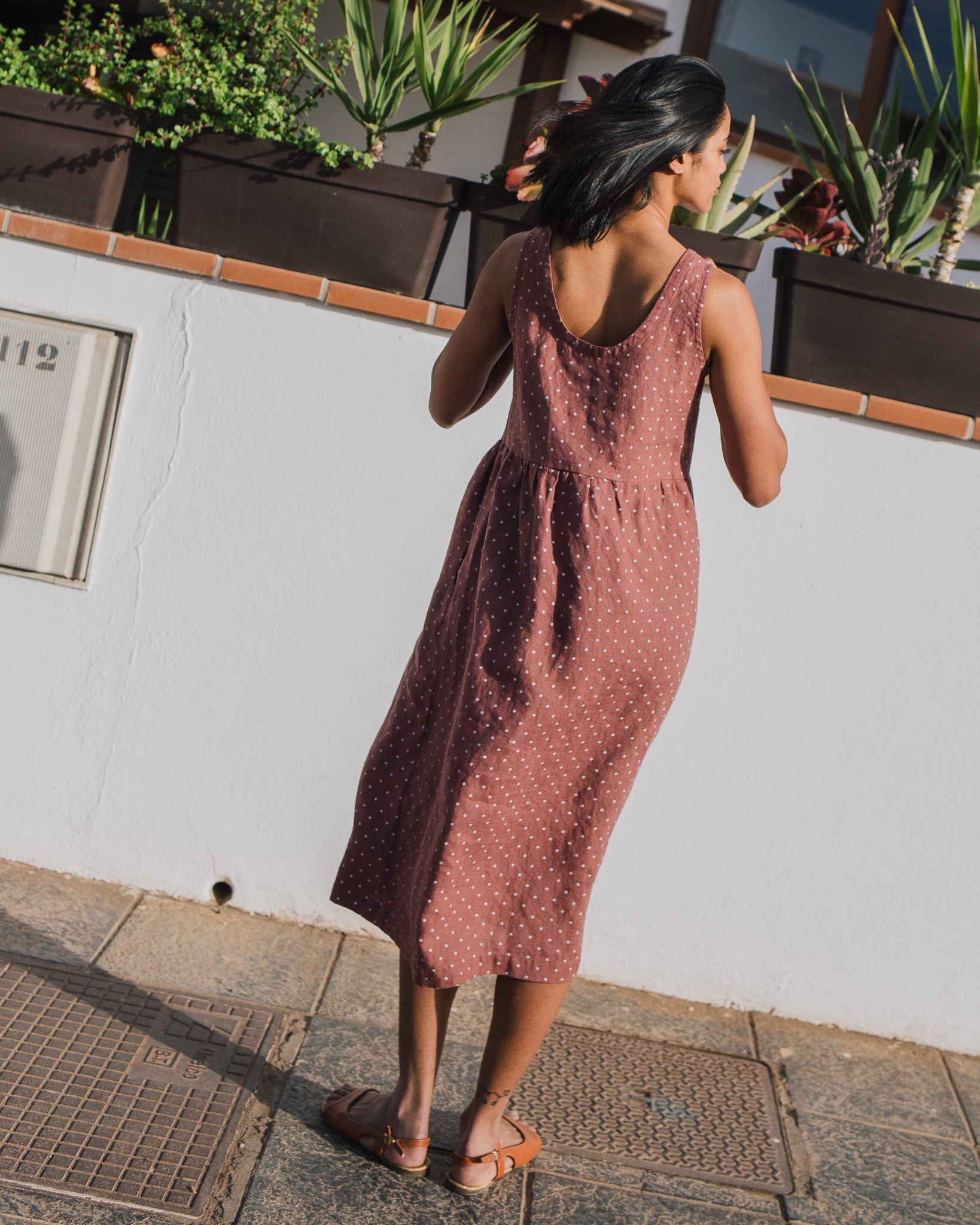 VALLEY front brass snaps linen dress - notPERFECTLINEN