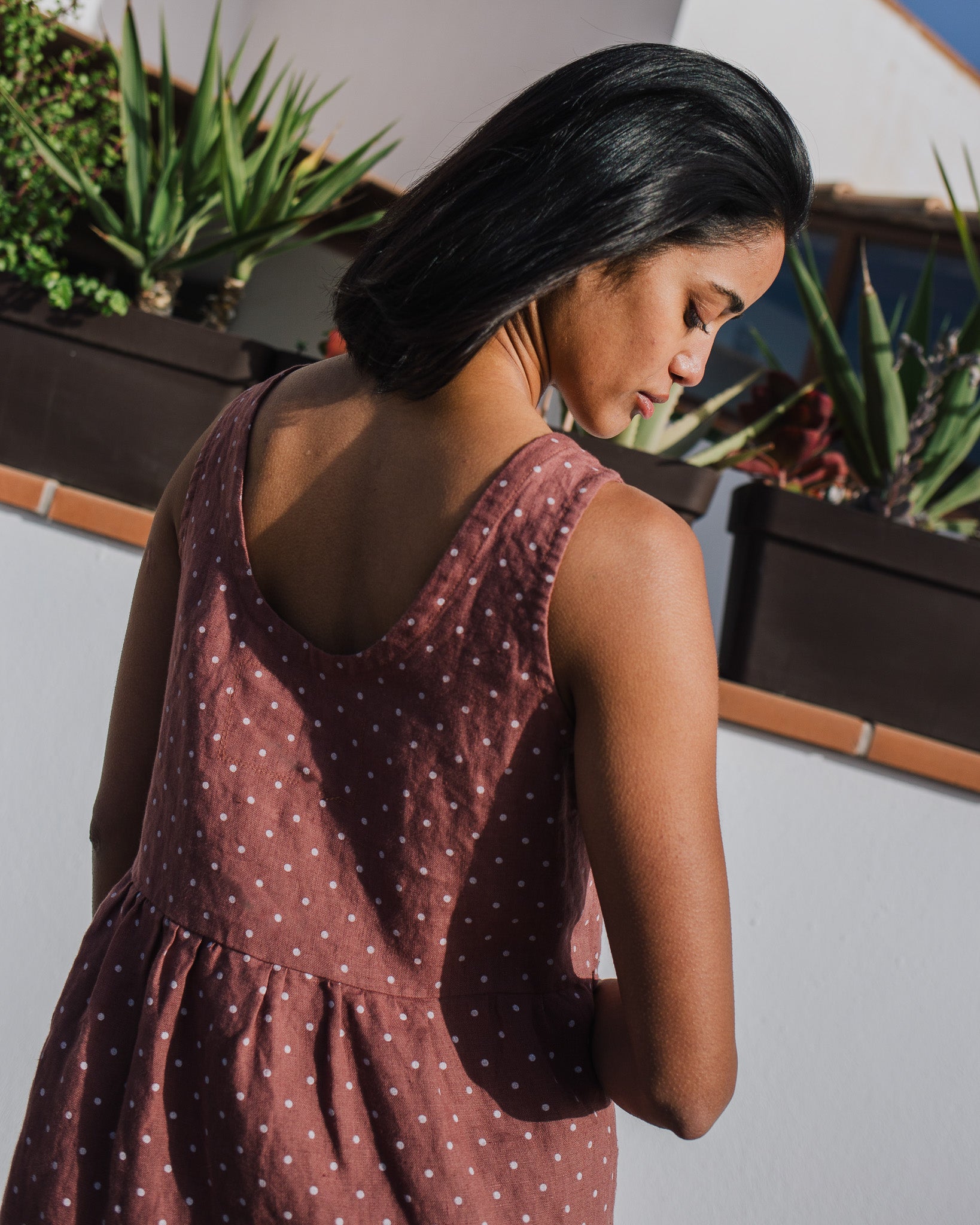 VALLEY front brass snaps linen dress - notPERFECTLINEN