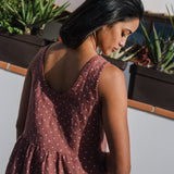 R: VALLEY front brass snaps linen dress (Size: S/M; Color: Polka Dots)