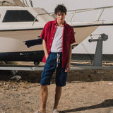 Men’s short sleeve linen shirt QUEBEC