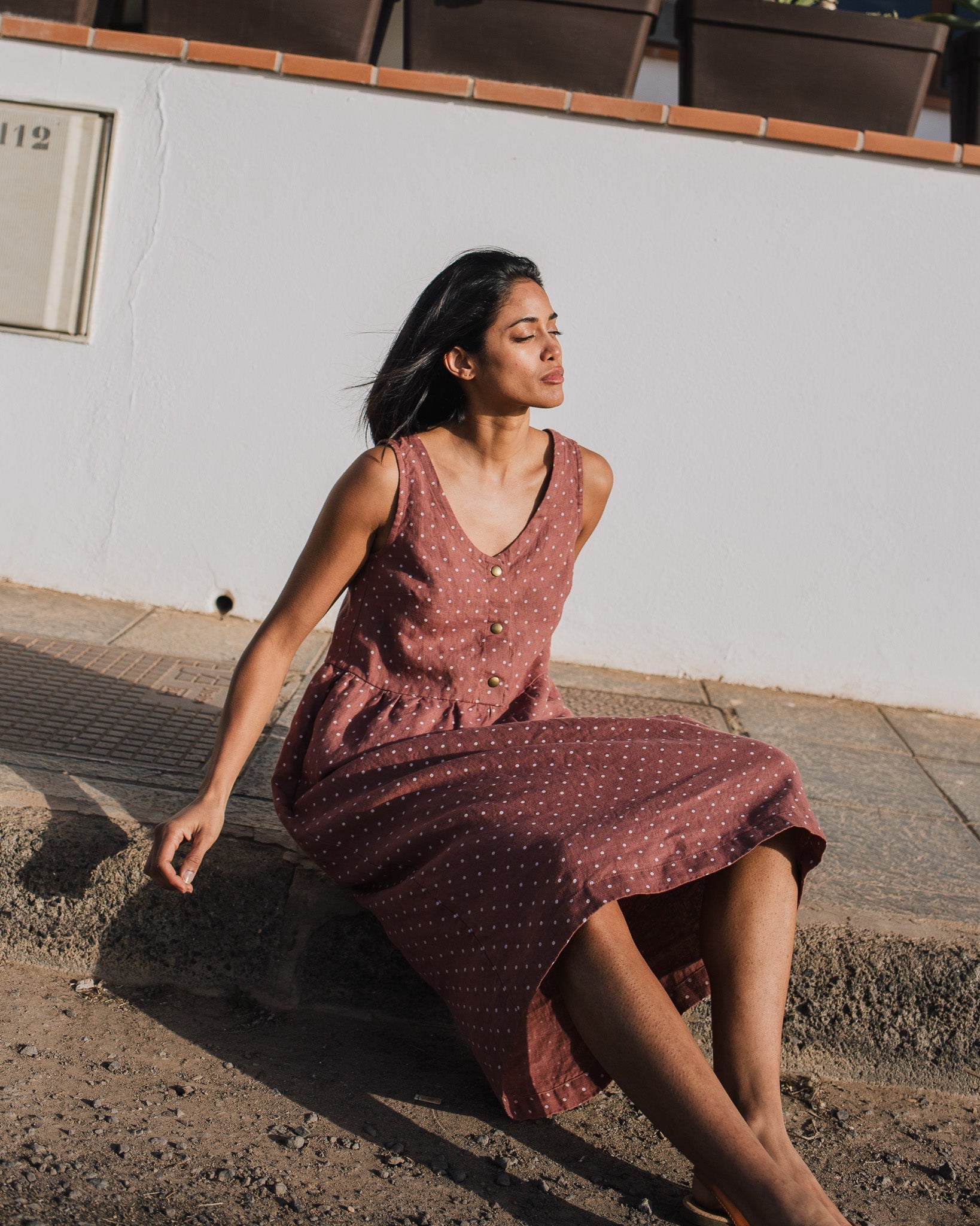 VALLEY front brass snaps linen dress - notPERFECTLINEN