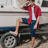 Men’s short sleeve linen shirt QUEBEC