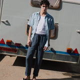 CU: Customized Men’s casual linen pants ONTARIO (Size: XXL; Color: Deepest Black)