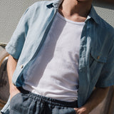 CU: Customized Men’s casual linen pants ONTARIO (Size: XXL; Color: Deepest Black)
