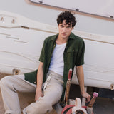 Men’s short sleeve linen shirt QUEBEC