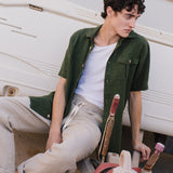 Men’s short sleeve linen shirt QUEBEC