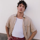 Men’s short sleeve linen shirt QUEBEC