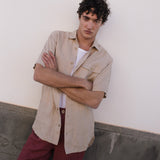 Men’s short sleeve linen shirt QUEBEC