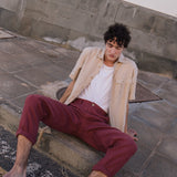 Men’s short sleeve linen shirt QUEBEC