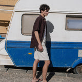 R: Men’s linen shorts DARWIN (Size: M; Color: Beige)