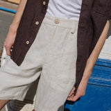R: Men’s linen shorts DARWIN (Size: M; Color: Beige)