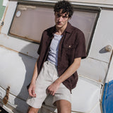 Men’s short sleeve linen shirt QUEBEC