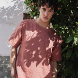 R: Men’s linen t-shirt BURNIE (Color: Natural; Size: S)