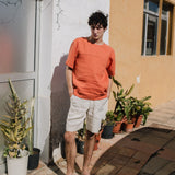 R: Men’s linen t-shirt BURNIE (Color: Natural; Size: S)