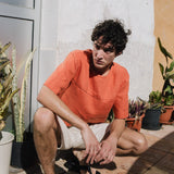 R: Men’s linen t-shirt BURNIE (Color: Natural; Size: S)