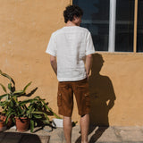 R: Men’s linen t-shirt BURNIE (Color: Natural; Size: S)
