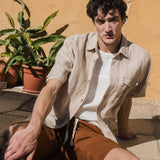 Men’s short sleeve linen shirt QUEBEC