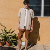 Men’s short sleeve linen shirt QUEBEC