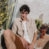 Men’s short sleeve linen shirt QUEBEC