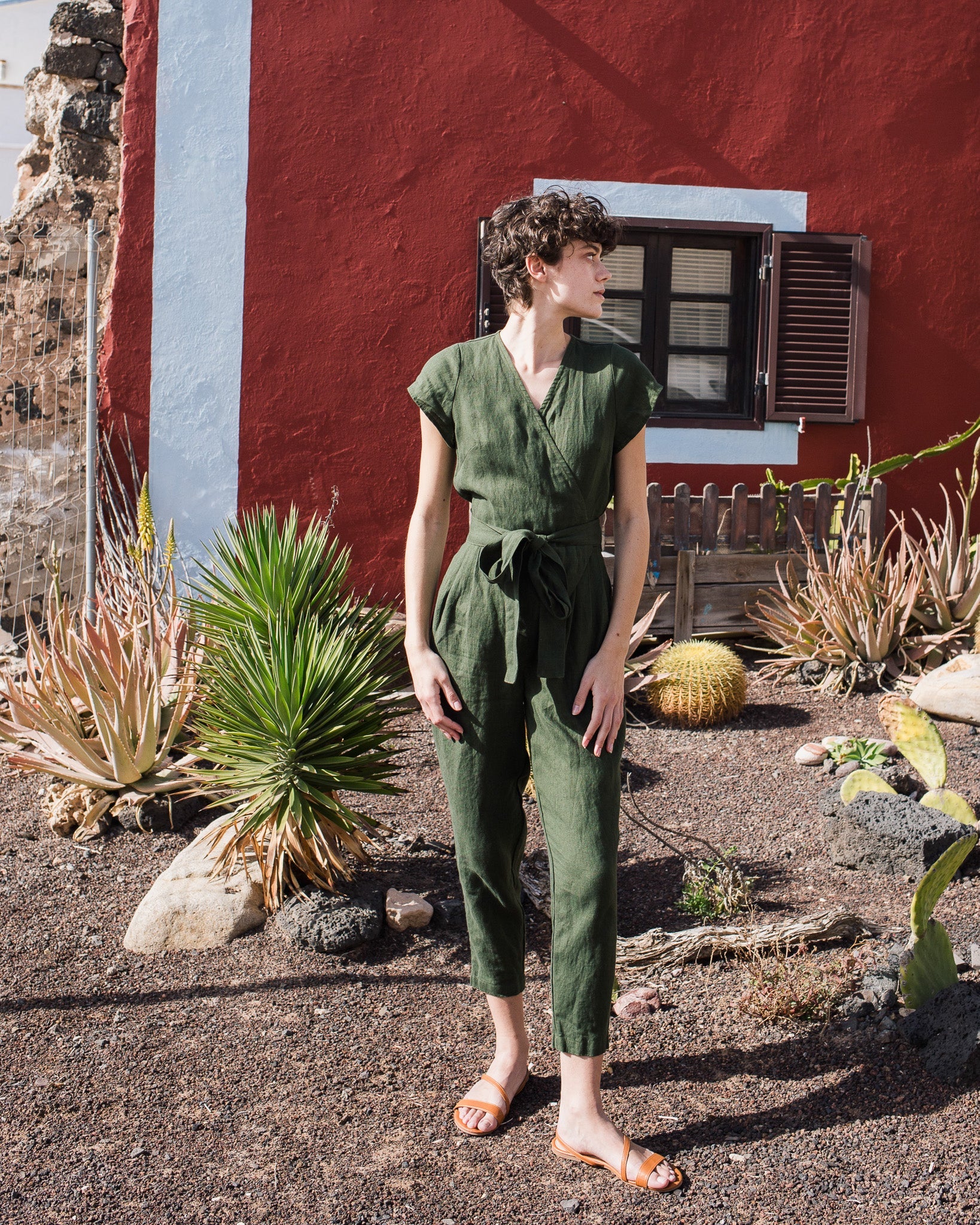 MARGARET wrap linen jumpsuit - notperfectlinen