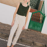 R: ATHENS-2 linen pants (Size: M/L; Color: Olive)
