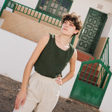 R: ATHENS-2 linen pants (Size: M/L; Color: Olive)