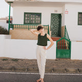 R: ATHENS-2 linen pants (Size: M/L; Color: Olive)
