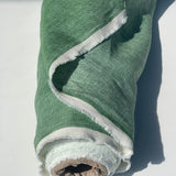 [sold out] Prewashed medium-weight linen fabric [Green Melange]