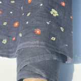 [sold out] Prewashed heavy-weight linen fabric [Night Garden]