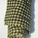 [sold out] Prewashed medium-weight linen fabric [Mid Yellow Gingham]